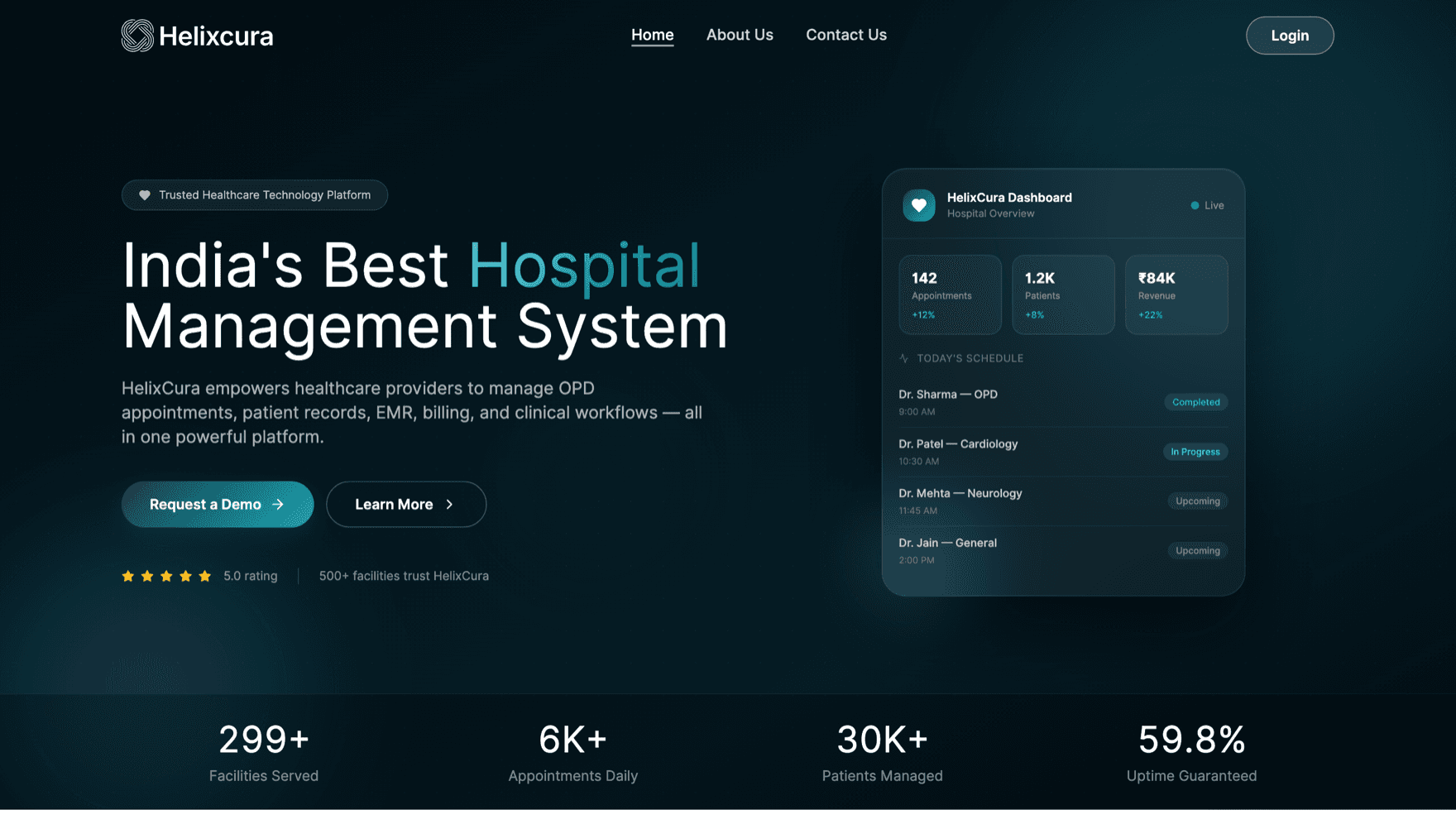 Helixcura — a hospital management system built by DroidMed Technology